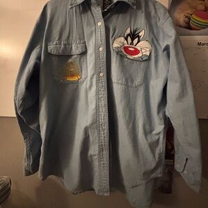 Warner Bros. Light Blue Sylvester Button-Down Shirt